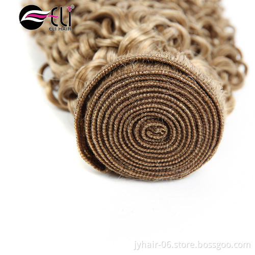 Honey Blonde Color 27 Curly Weave Brazilian Hair Platinum Blonde Human Hair Extension Braiding